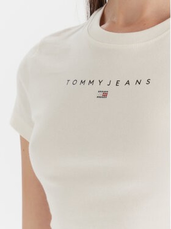 Tommy Jeans T-Shirt Bling Linear DW0DW21550 Biały Slim Fit