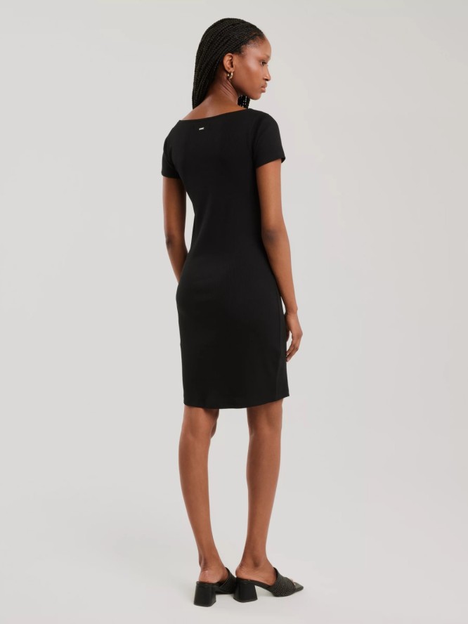 Sukienka damska mini w prążek czarna Felice 906