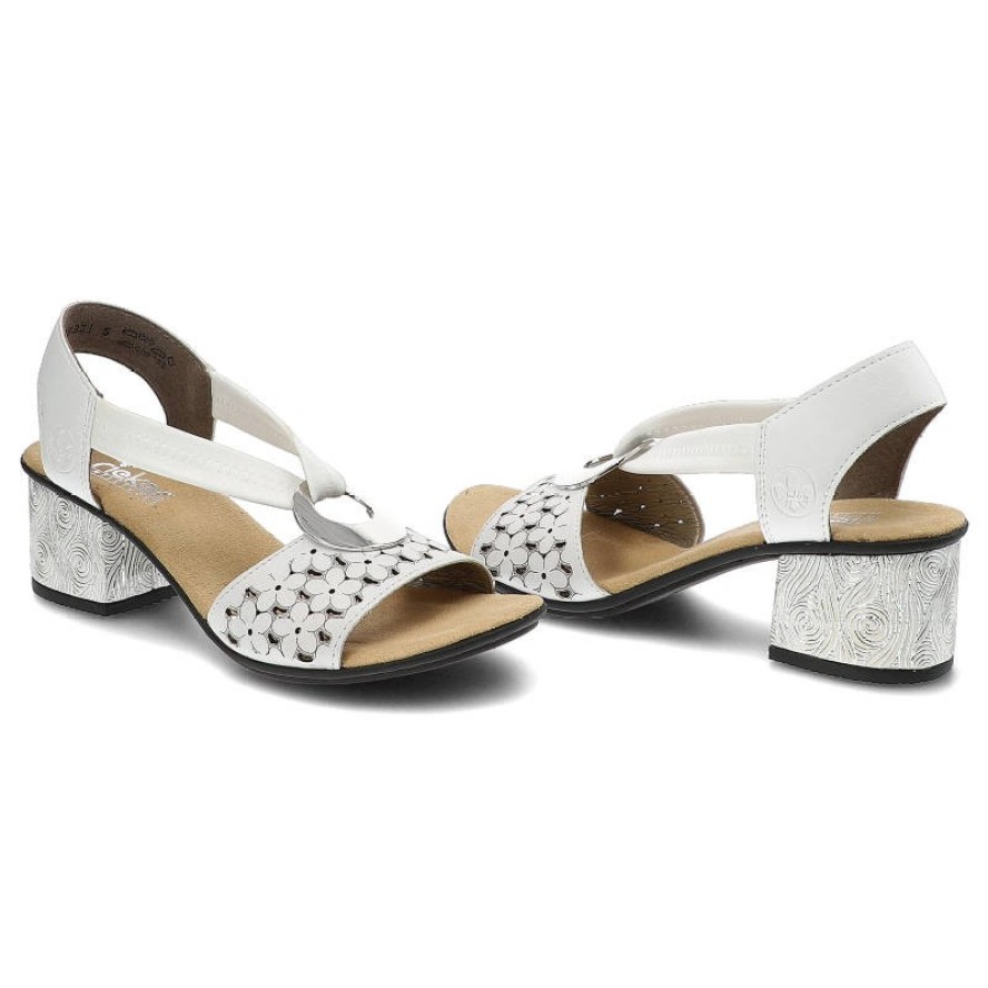 Białe Sandały Rieker Wygodne Buty Damskie