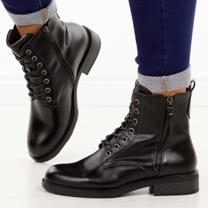 Czarne skórzane botki damskie T.Sokolski Z25-214