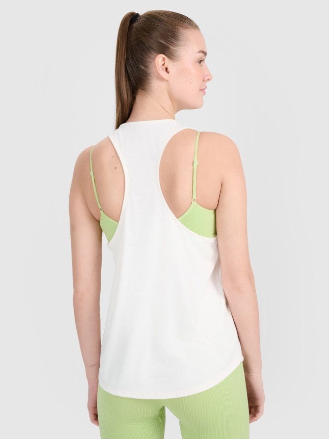 4F Top treningowy oversize szybkoschnący damski - biały XL