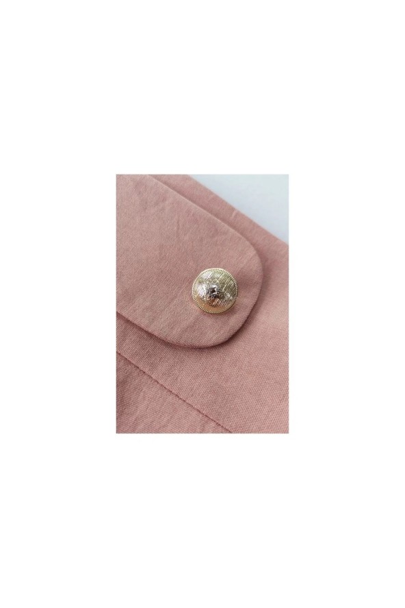 Rozkloszowana spódnica z wysokim stanem i kieszeniami różowa