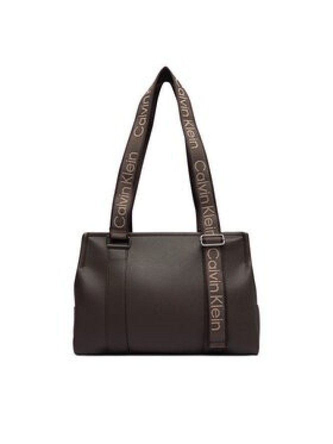Calvin Klein Torebka Webbing Adj Strap Tote LV04F3644G Brązowy