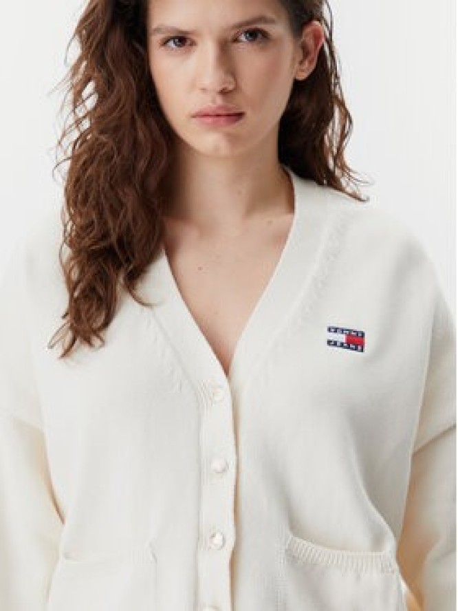 Tommy Jeans Kardigan DW0DW20257 Beżowy Relaxed Fit