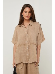Rodier Lin Lniana koszula w kolorze karmelowym rozmiar: M/L