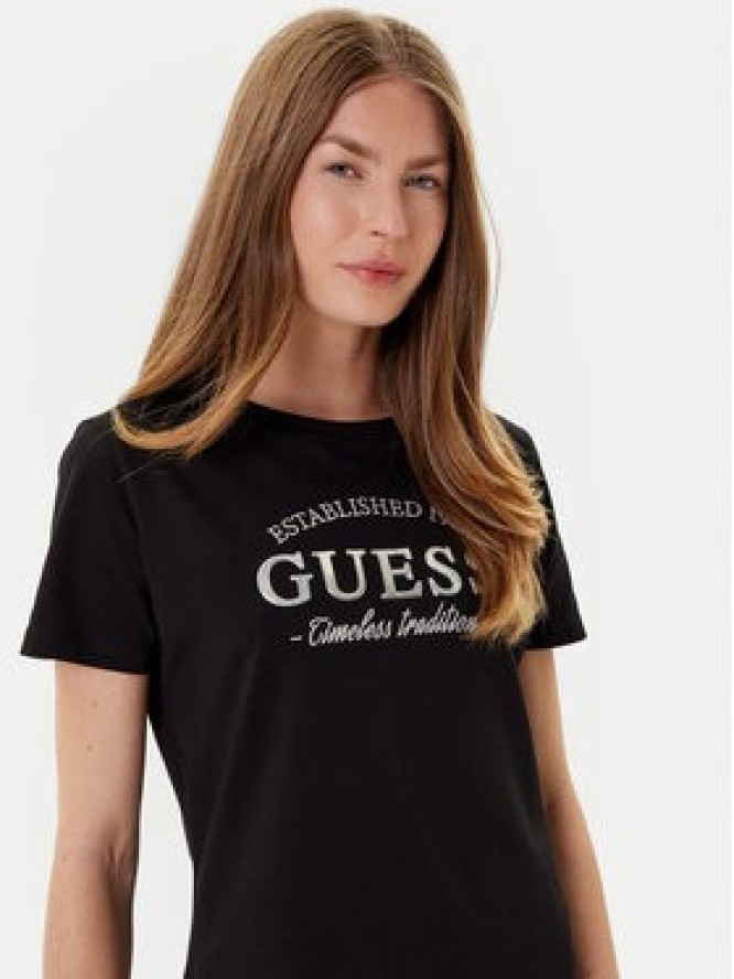 Guess T-Shirt V5YI12 J1314 Czarny Regular Fit