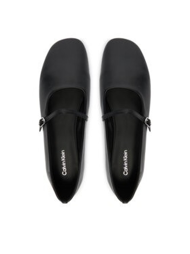 Calvin Klein Baleriny Oblique Ballerina Mj Lth Hdw HW0HW02847 Czarny