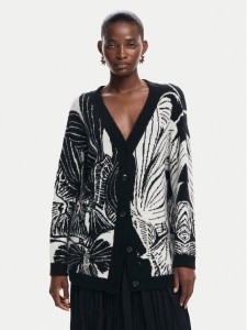 Desigual Kardigan Halifax 24WWJF26 Czarny Regular Fit