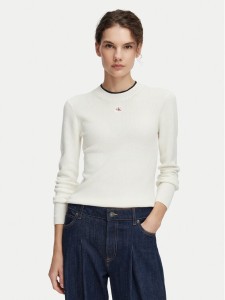 Calvin Klein Jeans Sweter LV047G309G Kremowy Regular Fit