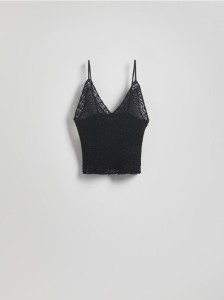 Dzianinowy top - czarny