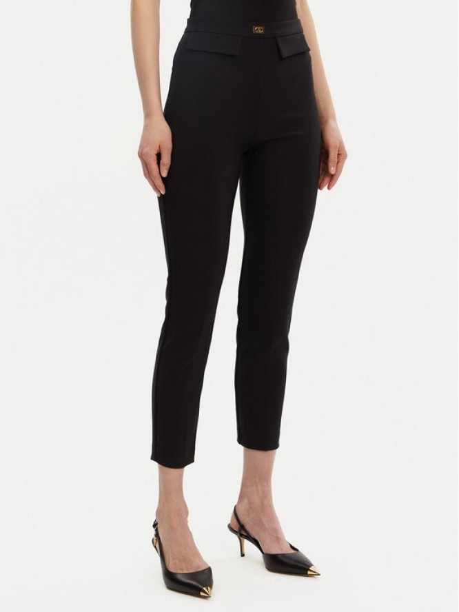 Elisabetta Franchi Spodnie materiałowe PA-077-51E2-V320 Czarny Regular Fit