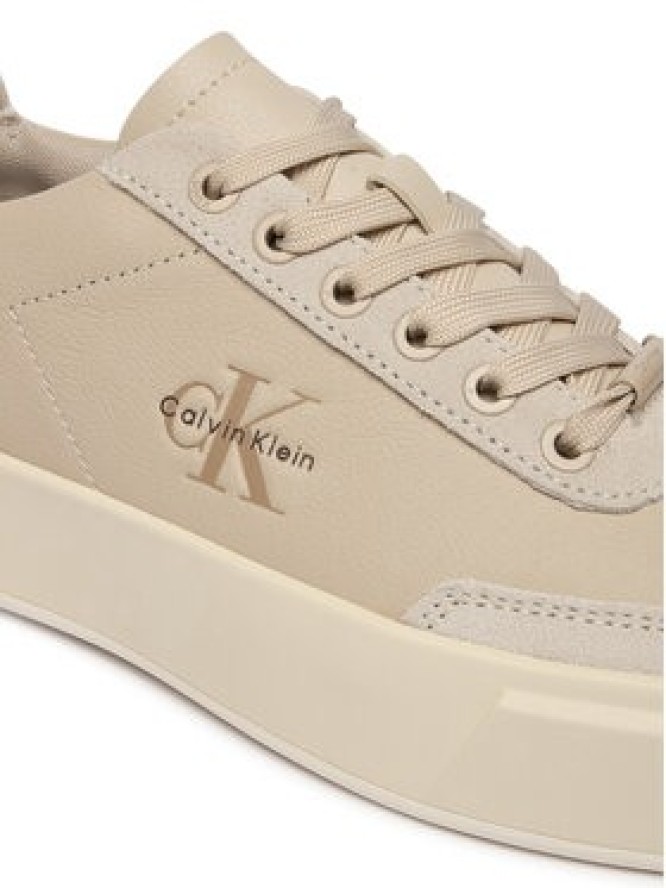 Calvin Klein Sneakersy Basket Cups Lup Wt Lth Su HW0HW02984 Beżowy