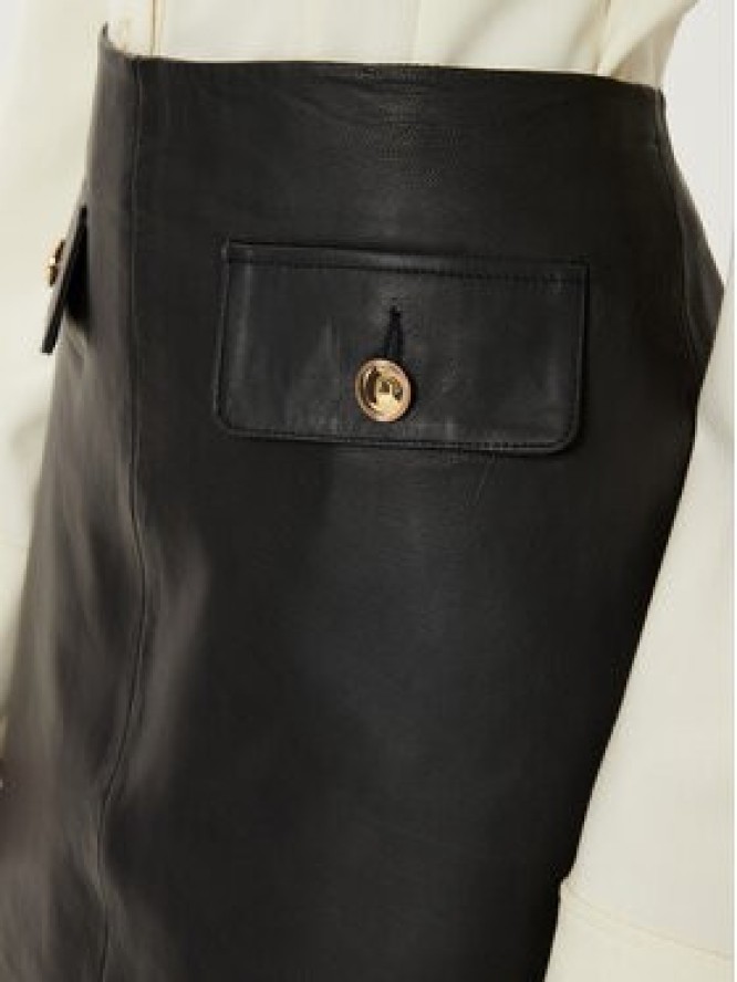 Bruuns Bazaar Spódnica skórzana GentianB BBW4324 Czarny Slim Fit