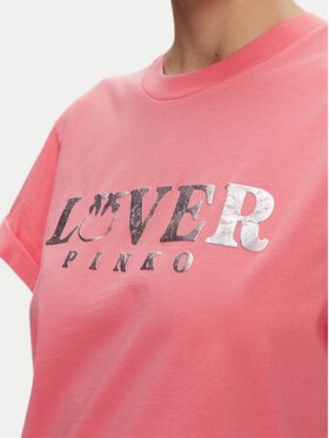 PINKO T-Shirt 104605 A2D1 N55 Różowy Regular Fit