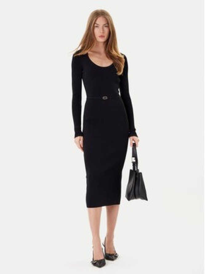 TWINSET Sukienka dzianinowa 252TP3352 Czarny Slim Fit