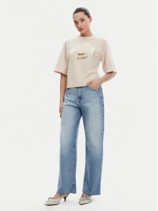 PINKO T-Shirt Niamey 104604 A2CS Beżowy Regular Fit