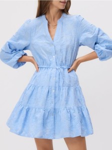 Bawełniana sukienka mini - jasnoniebieski
