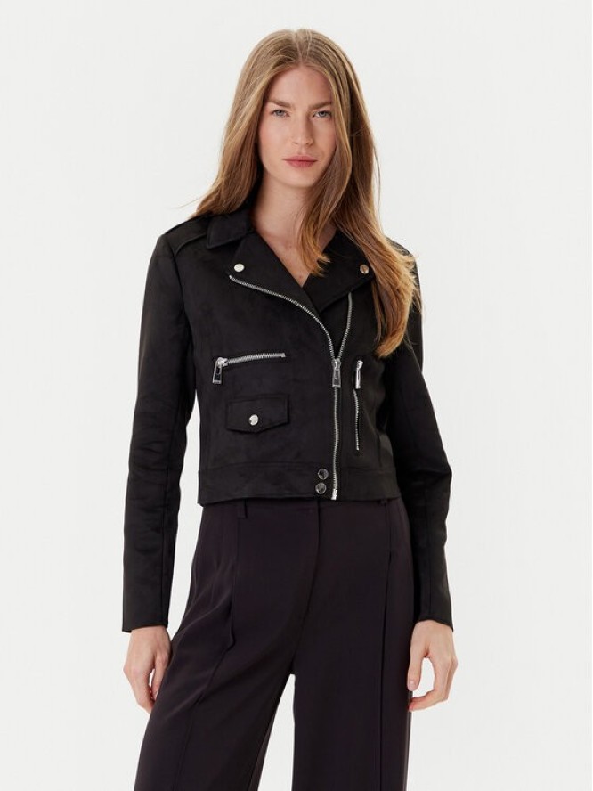 Morgan Kurtka z imitacji skóry 241-GOUSMI Czarny Regular Fit