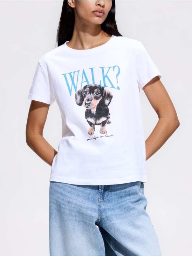 T-shirt z nadrukiem - biały
