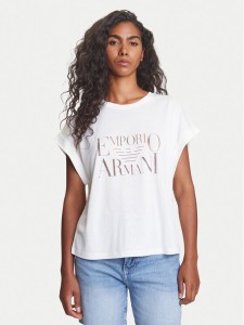 Emporio Armani T-Shirt EW000616 AF12187 U1131 Biały Loose Fit