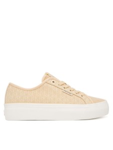 Calvin Klein Sneakersy Vulc Flatf Laceup Jaq Aop HW0HW03265 Żółty jasny