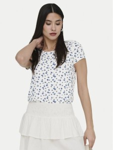 ONLY Bluzka Bera 15368588 Biały Regular Fit