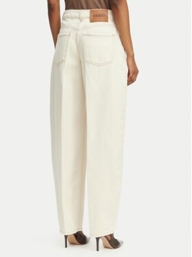 HUGO Jeansy Gimine_5 50561201 Écru Barrel Fit