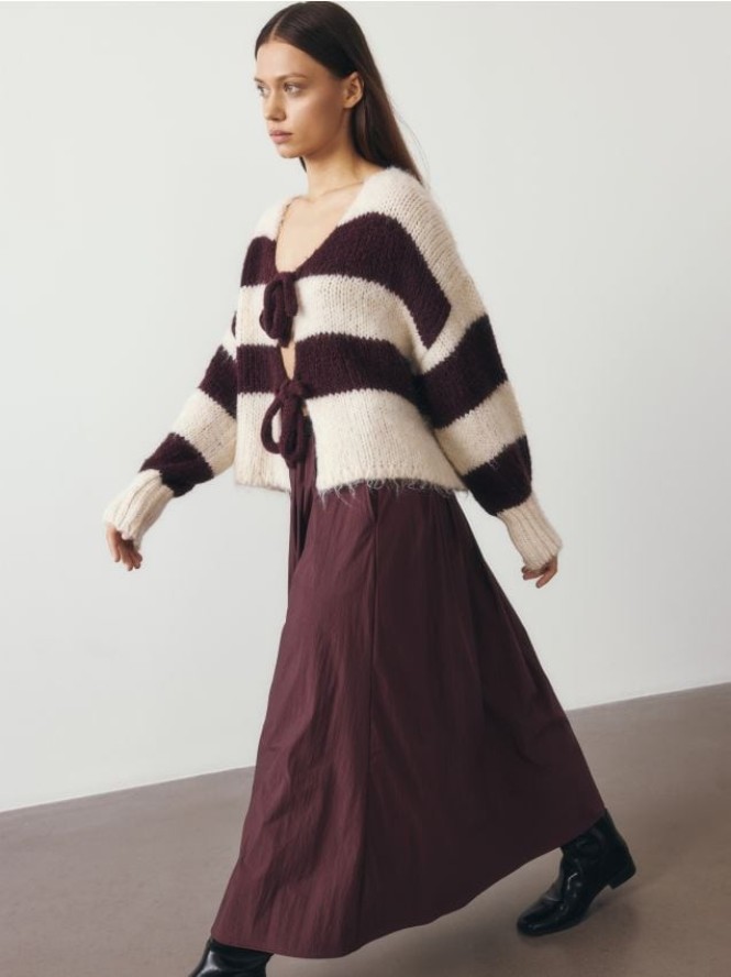 Spódnica midi - karminowy