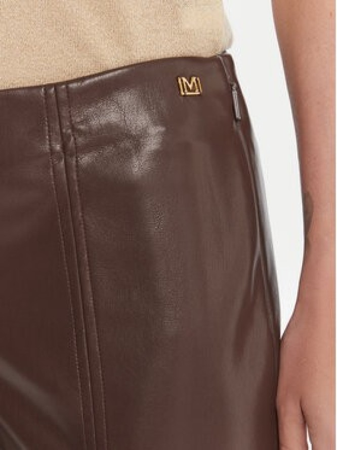 Marciano Guess Spodnie z imitacji skóry 5BGB09 7389A Brązowy Slim Fit