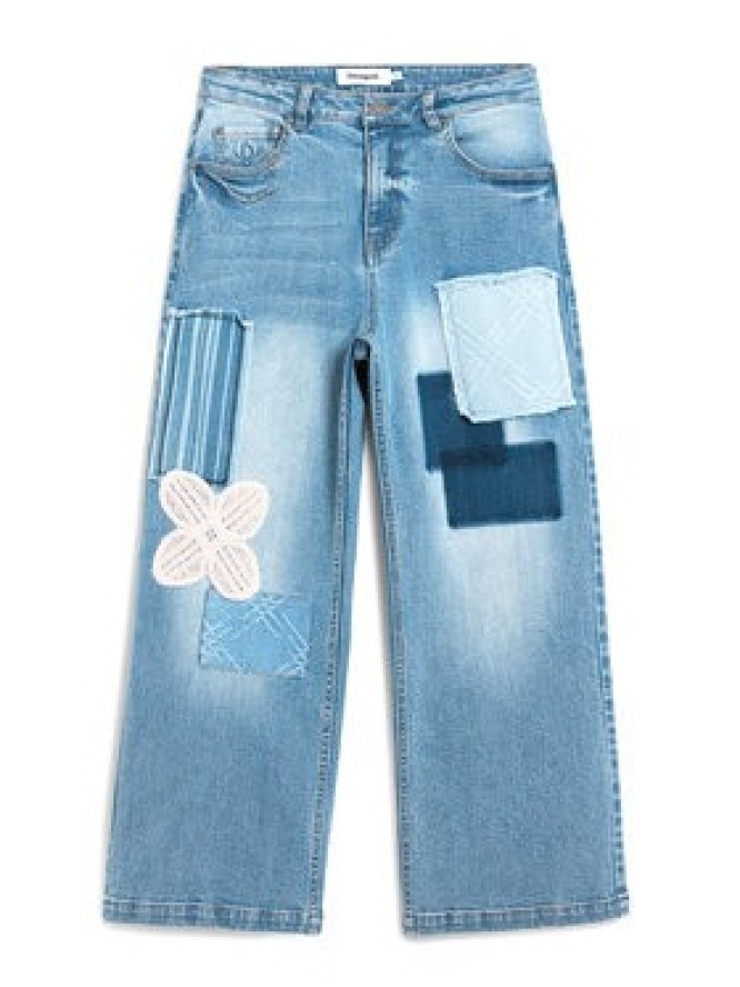 Desigual Jeansy Patch Crochet 26SWDD24 Kolorowy Straight Fit