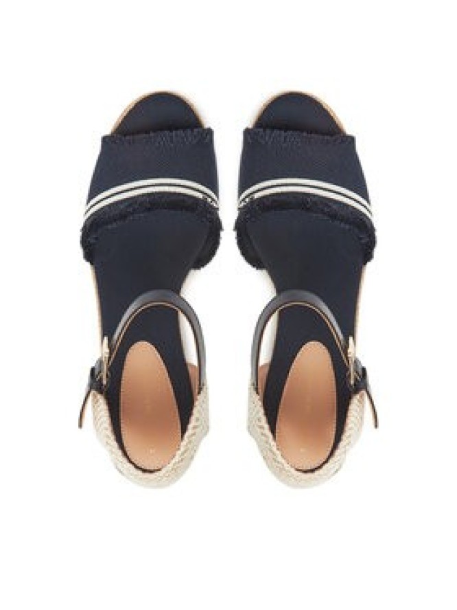 Tommy Hilfiger Espadryle Fringe Canvas Medium Wedge FW0FW08879 Granatowy