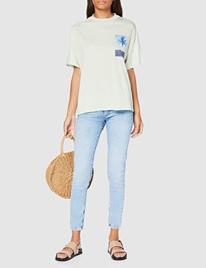 LEE OVERSIZED TEE DAMSKI T-SHIRT KOSZULKA BOYFRIEND FIT SUMMER GREEN L41SBYNK 112109155
