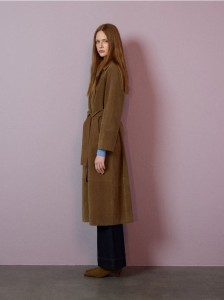 Trencz z imitacji zamszu - brązowy