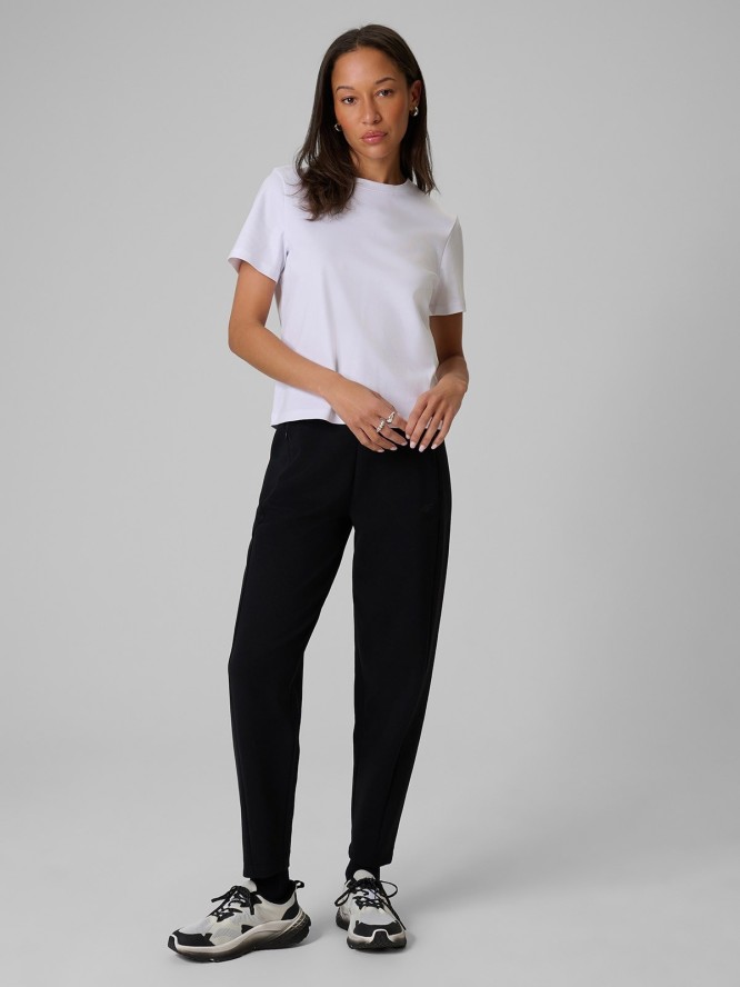 4F T-shirt regular gładki damski - biały S