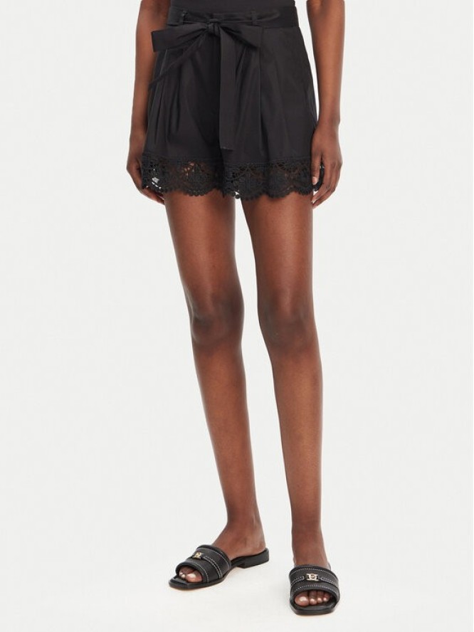 TWINSET Szorty materiałowe 251TT2096 Czarny Regular Fit