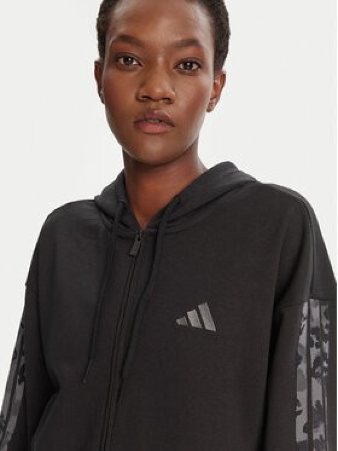 adidas Bluza Animal Print 3-Stripes JM1862 Czarny Loose Fit