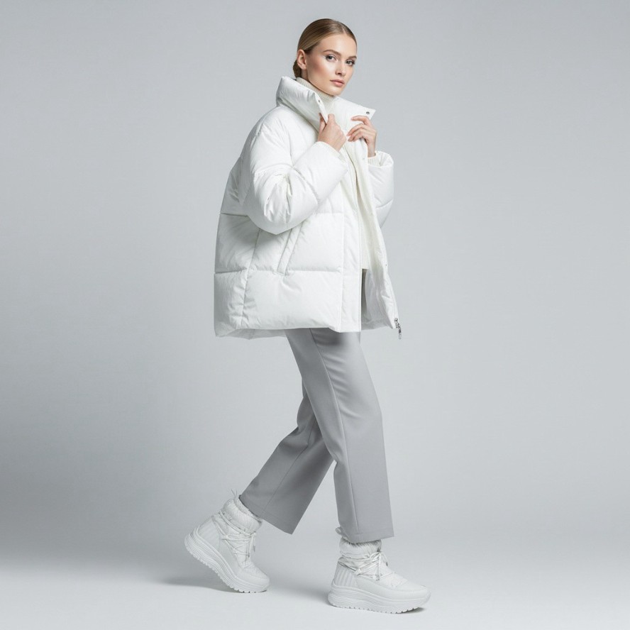 Białe Śniegowce Filippo Ciepłe Buty Damskie Na Platformie