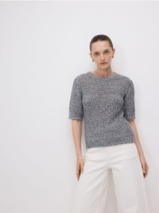 Sweter z krótkimi rękawami - wielobarwny