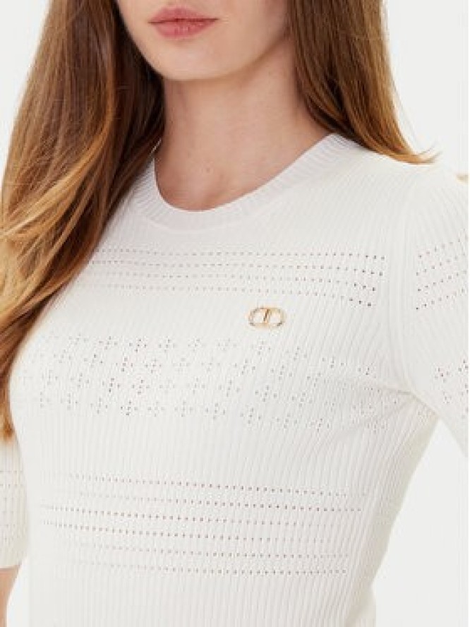 TWINSET Sweter 252TP3240 Beżowy Regular Fit