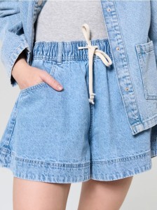 Szorty jeansowe jogger - niebieski