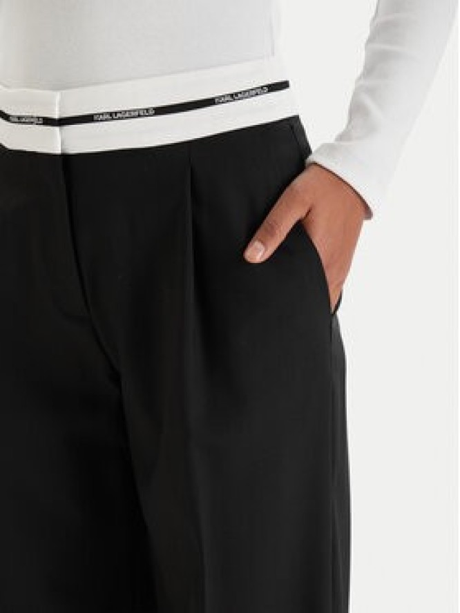 KARL LAGERFELD Spodnie materiałowe B1W10002 Czarny Regular Fit