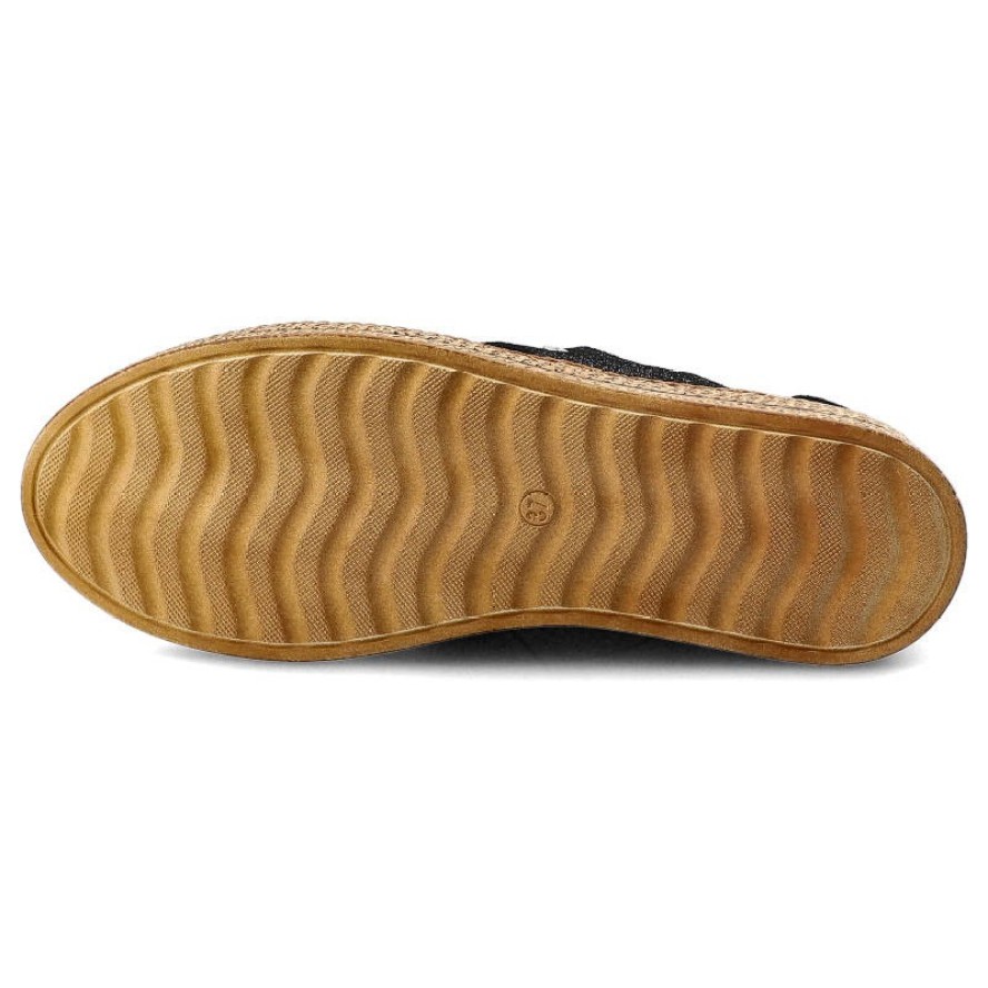 Półbuty damskie Lemar, z naturalnej skóry z miękką cholewką wsuwanym krojem i delikatnym wycięciem w przedniej części oraz elastyczną podeszwą, czarn