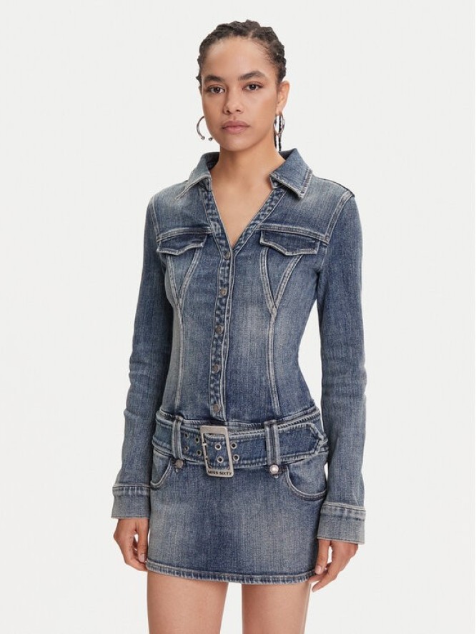 Miss Sixty 6S1DJ48900 Sukienka jeansowa Deep Blue F58