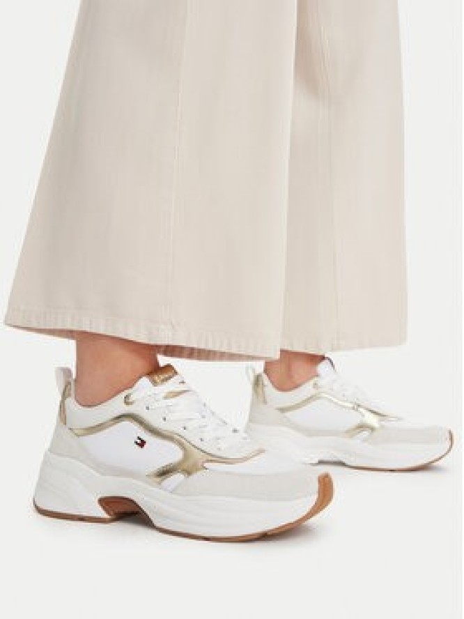 Tommy Hilfiger Sneakersy Th Chunky Runner Metallic FW0FW09204 Écru