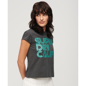 Koszulka z krótkim rękawem z błyszczącym retro logo