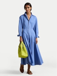 Polo Ralph Lauren Sukienka koszulowa 211A96356001 Błękitny Regular Fit