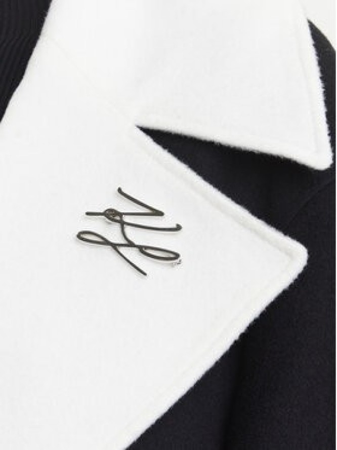 KARL LAGERFELD Płaszcz wełniany A3W15010 Czarny Regular Fit