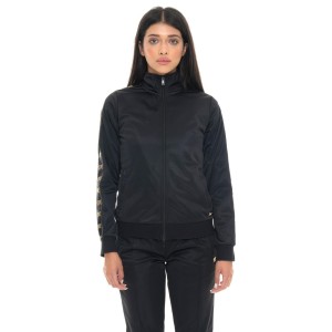 Damen-Bluza aus Triacetat mit Leone 1947 Gold Studs-Logobändern