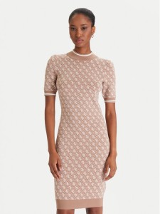 Guess Sukienka dzianinowa W3YK39 Z37K0 Beżowy Regular Fit