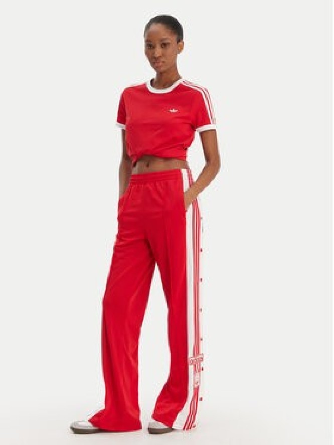 adidas T-Shirt 3-Stripes KD3676 Czerwony Slim Fit